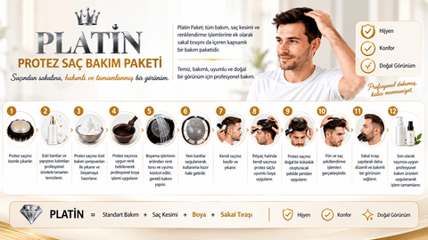 Platin Protez Saç Bakım Paketi (Bakım+Boya+Sakal)